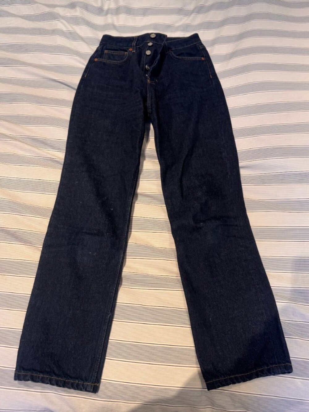 Reformation Jeans — Dark Indigo Button-Fly (Size 26)